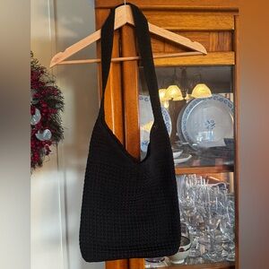 Talbots Elegant Black Knit Shoulder Bag